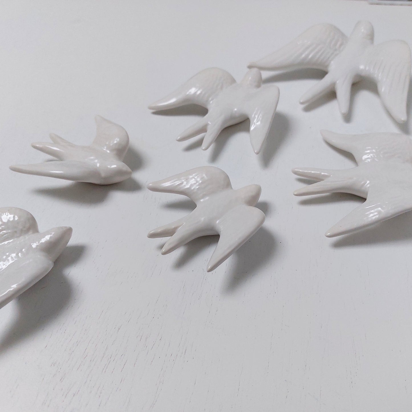 Ceramic 6 Swallows Satin White