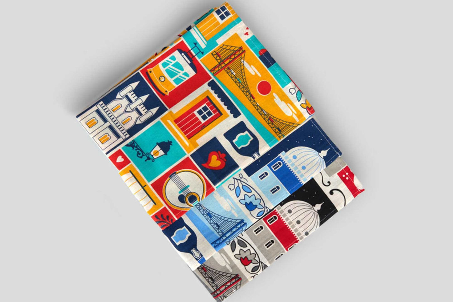 Portuguese Cotton Tablecloth, Vibrant Kitchen Decor