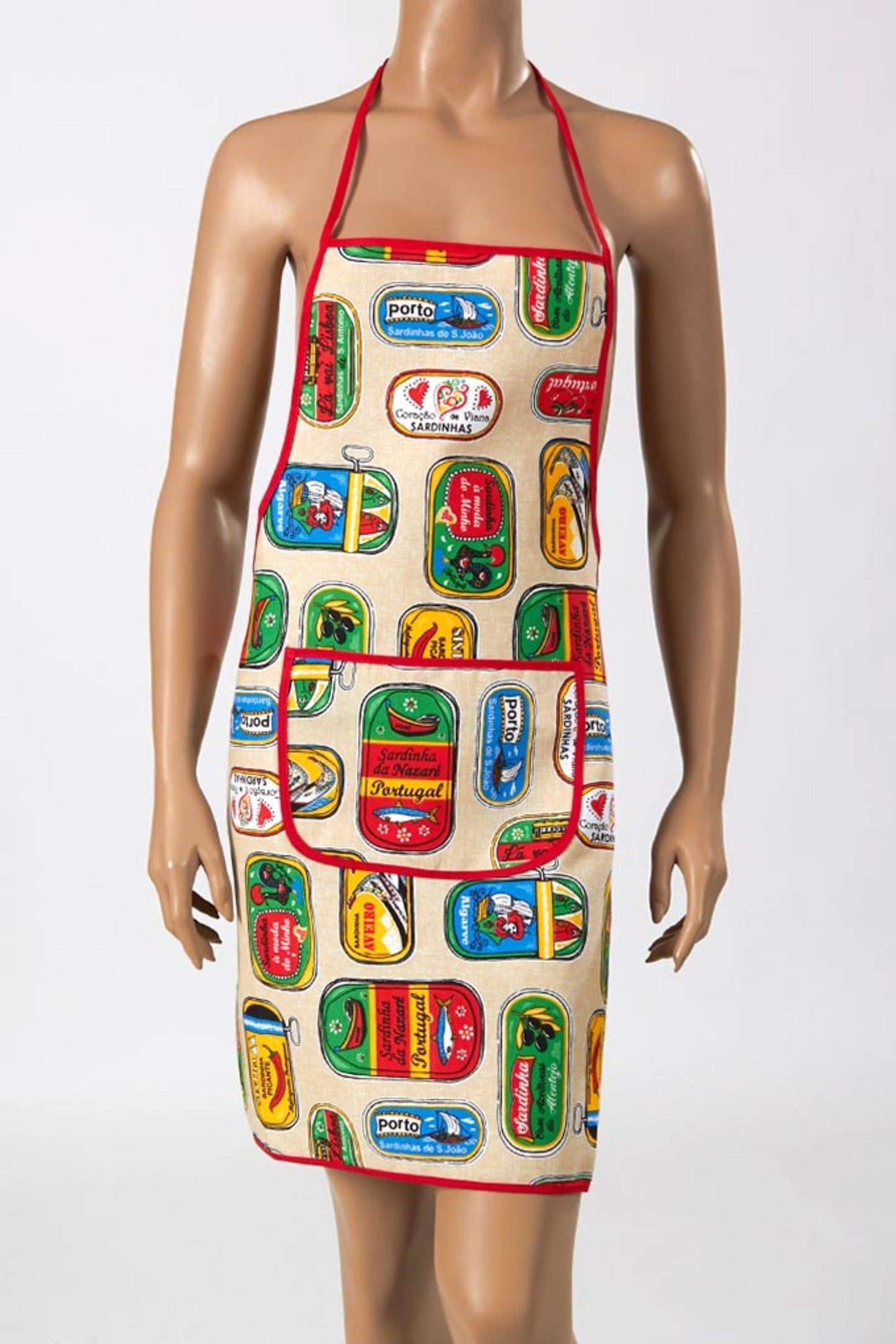 Portuguese Sardines Apron, Traditional portuguese apron, Gifts for Chef, Kitchen apron from Portugal, Apron with pocket