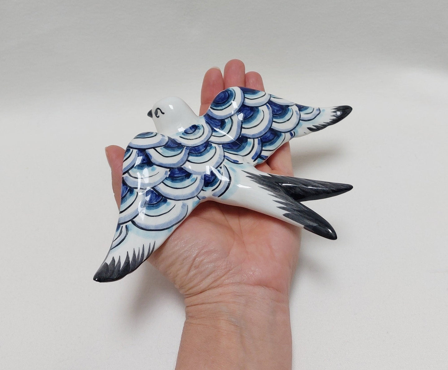 Ceramic swallow, Portuguese ceramic swallow, Portuguese ceramics, Ceramic Wall Decor , Hand painted ceramic swallows,