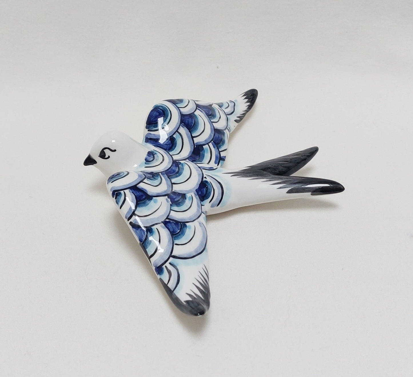 Hand-Painted Ceramic Swallow, Portuguese Wall Decor