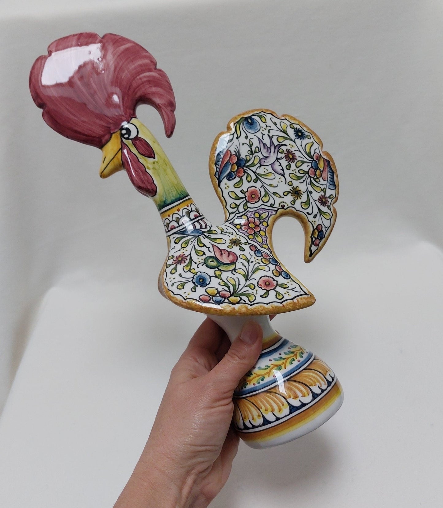 XL Portuguese Rooster | Barcelos Rooster | Hand Painted Ceramic Rooster | Singular Gift | Rustic Rooster | Multicolor Portuguese Rooster
