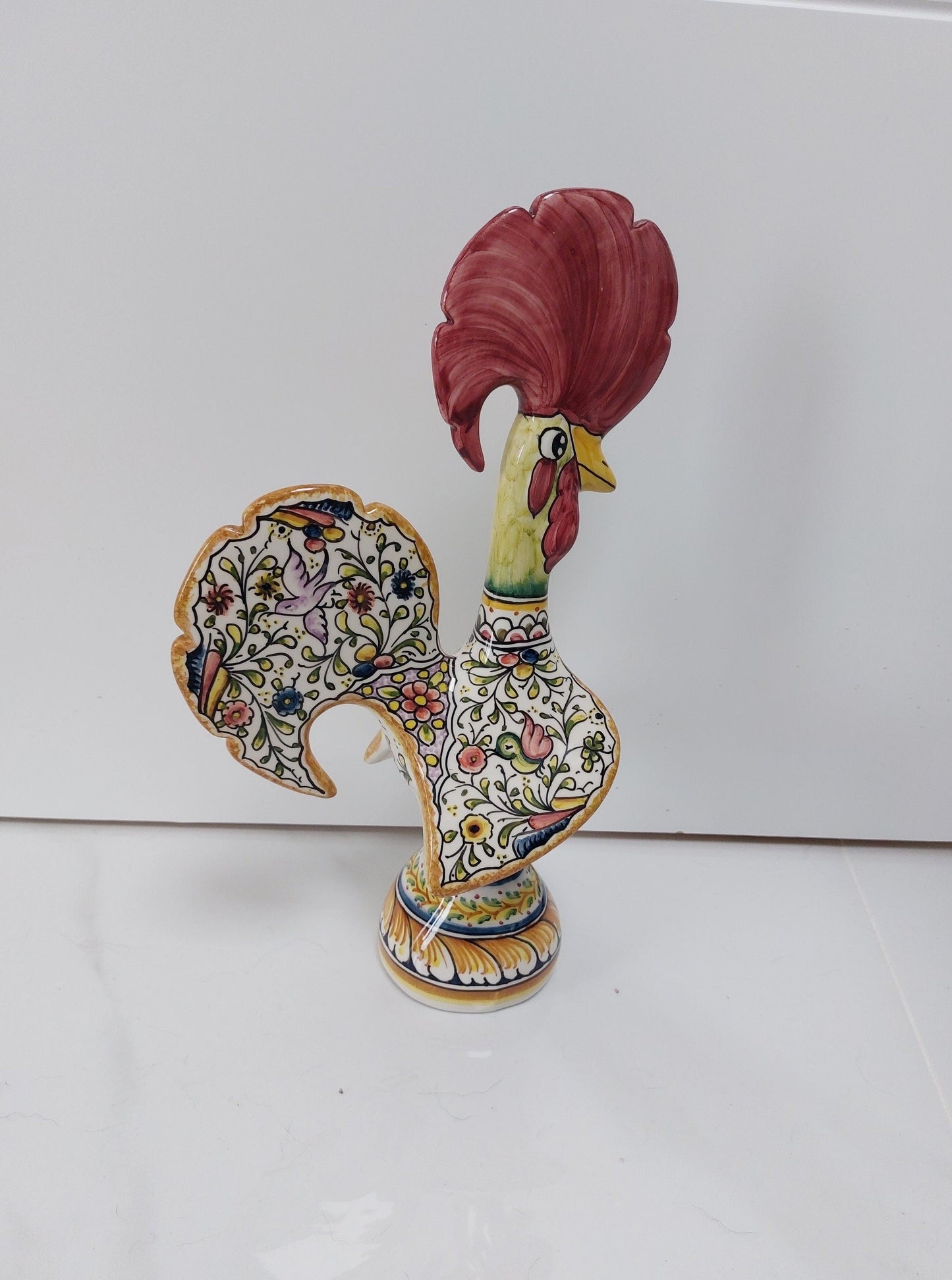 XL Portuguese Rooster | Barcelos Rooster | Hand Painted Ceramic Rooster | Singular Gift | Rustic Rooster | Multicolor Portuguese Rooster