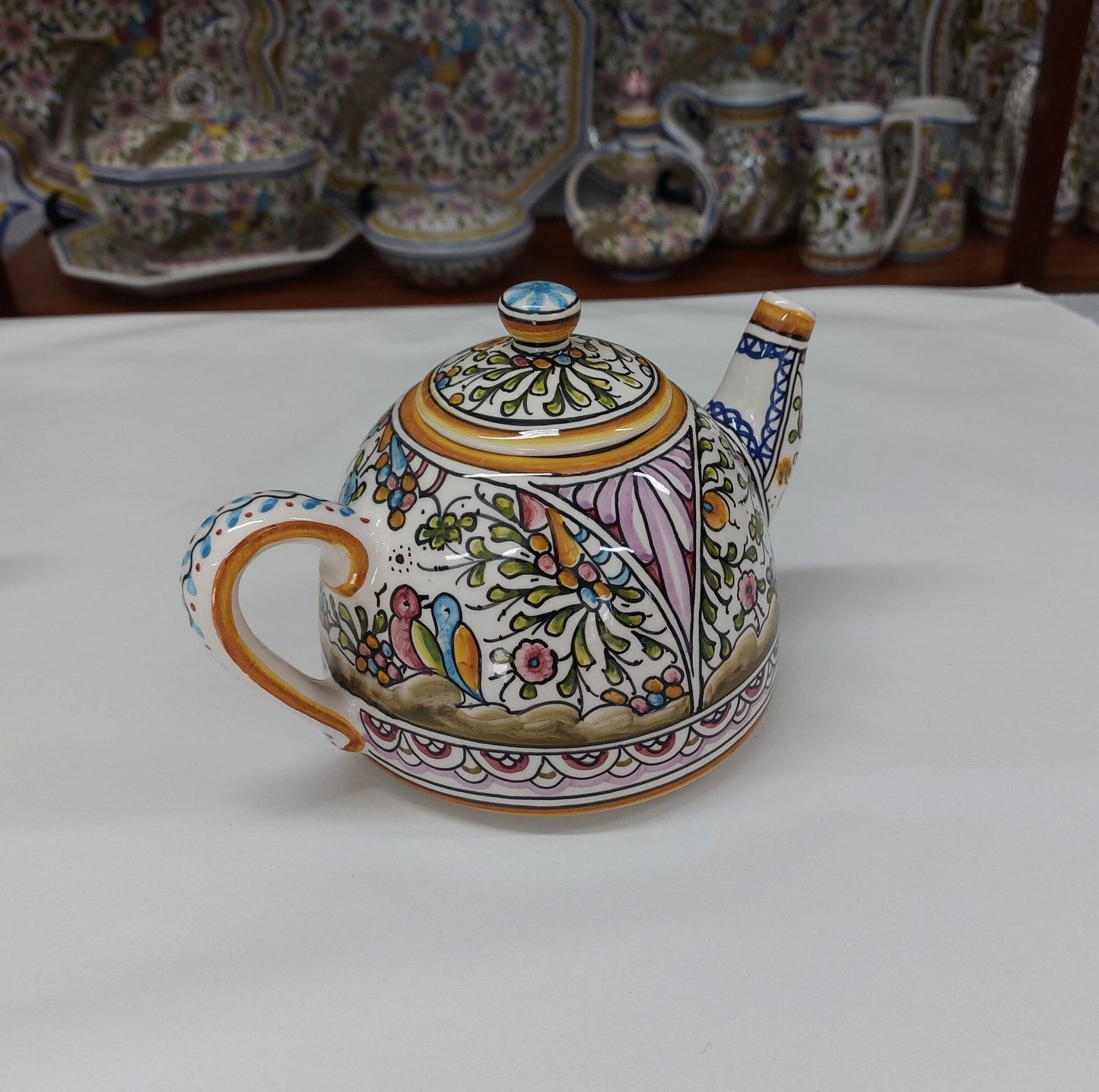 Ceramic Teapot| Portuguese Ceramic Teapot| Hand Painted Ceramic Teapot| Gift for Her| Teapot for two