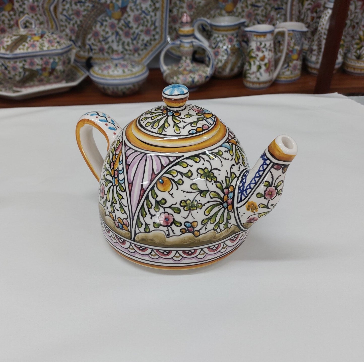 Ceramic Teapot| Portuguese Ceramic Teapot| Hand Painted Ceramic Teapot| Gift for Her| Teapot for two