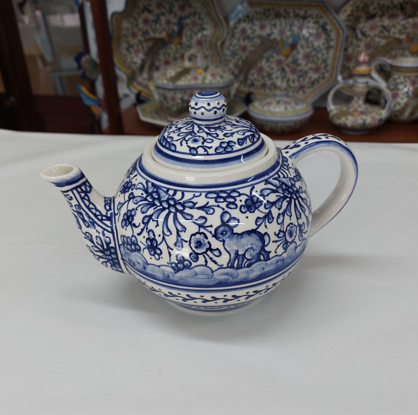 Ceramic Teapot| Portuguese Ceramic Teapot| Hand Painted Ceramic Teapot| Gift for Her| Teapot for two