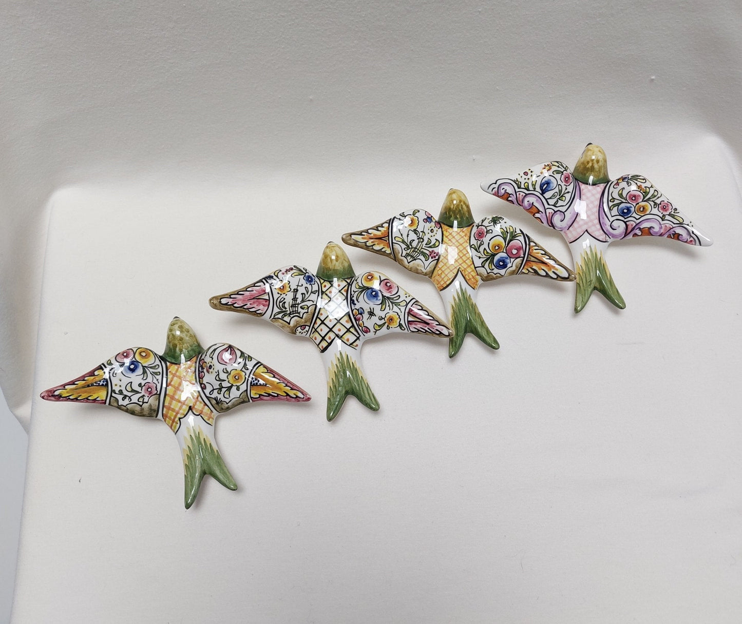 4 Ceramic swallow, Original Gifts, Portuguese ceramic swallow, Portuguese ceramics, Ceramic Wall Decor, Hand painted ceramic swallows,