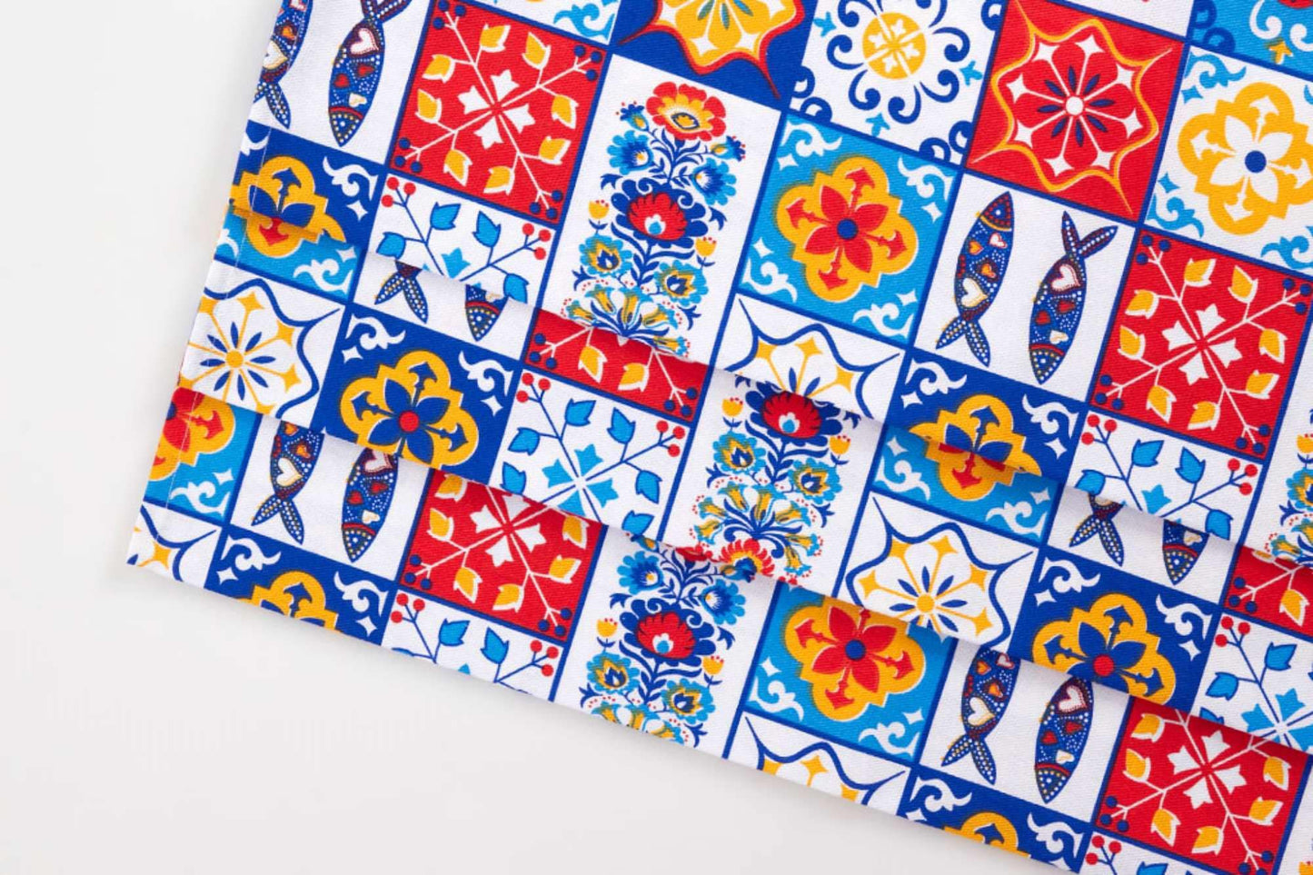 Traditional Portuguese Tile Tablecloth, Cultural Kitchen Decor