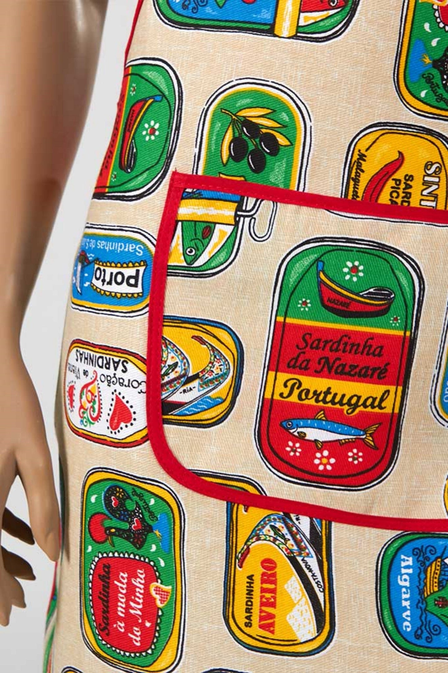Portuguese Sardines Apron, Traditional portuguese apron, Gifts for Chef, Kitchen apron from Portugal, Apron with pocket