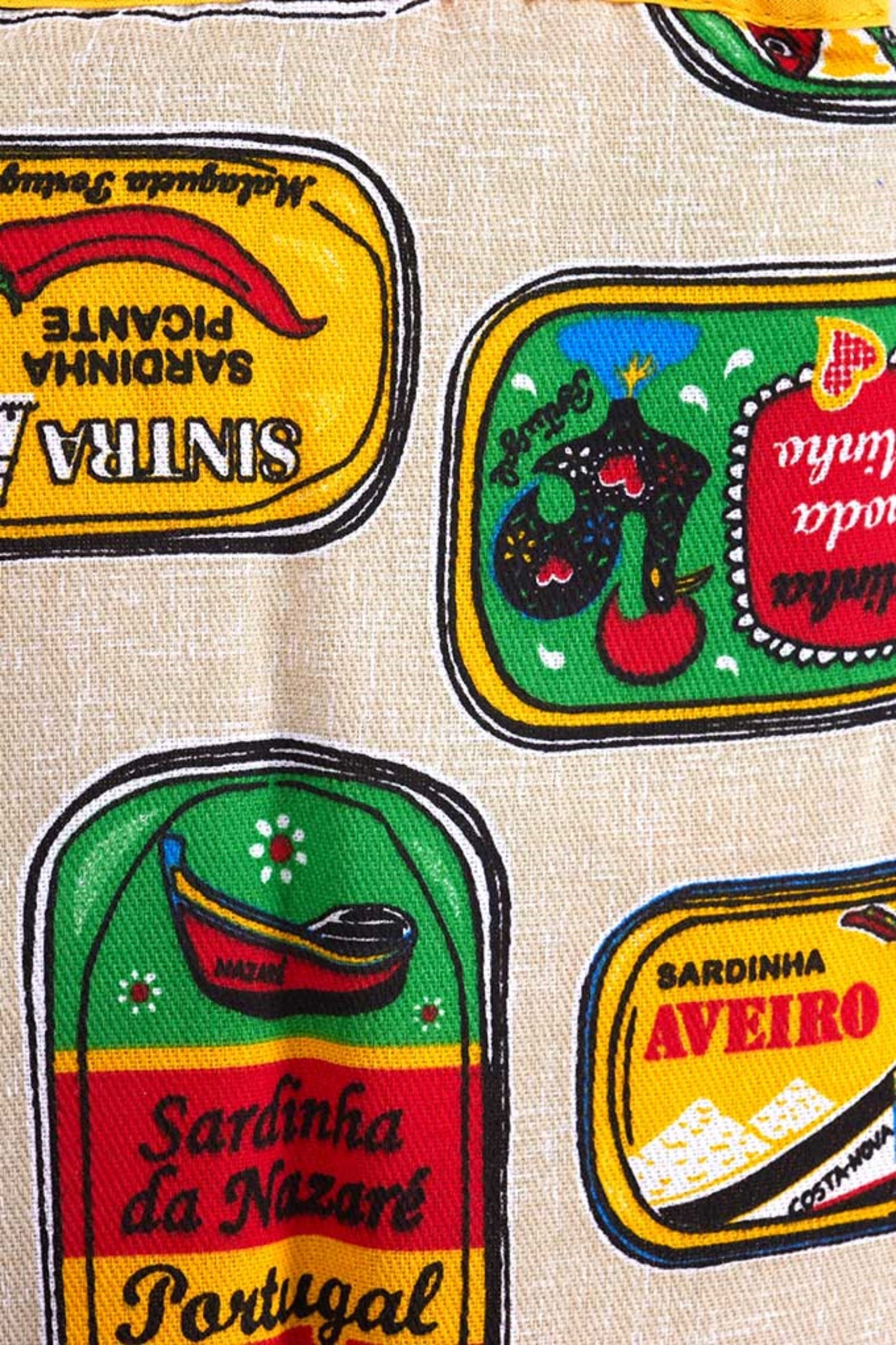 Sardines Print Tea Towels, Set of 3 Portuguese Kitchen Cloths
