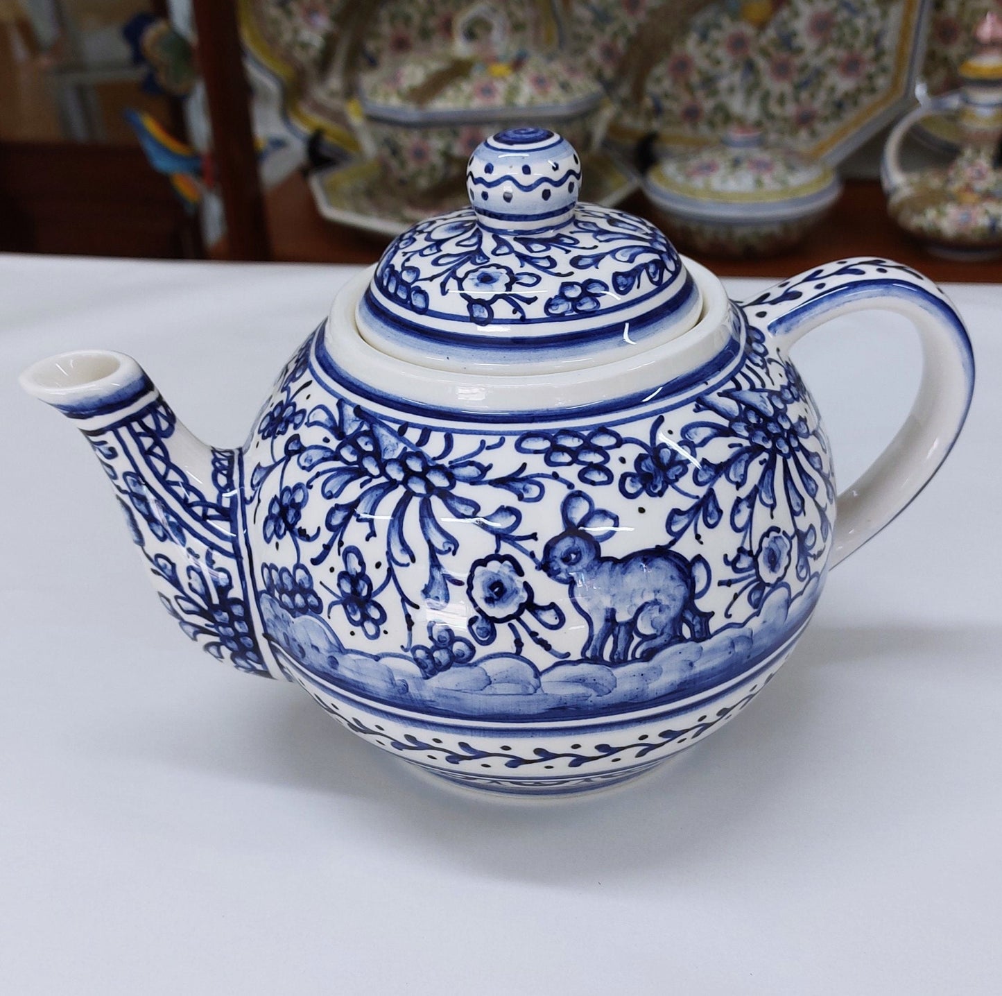 Ceramic Teapot| Portuguese Ceramic Teapot| Hand Painted Ceramic Teapot| Gift for Her| Teapot for two