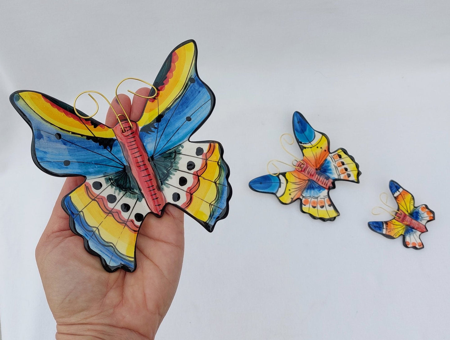 Ceramic Butterfly Set | Decorative Butterfly | Hand painted ceramic butterfly| Butterfly wall decoration