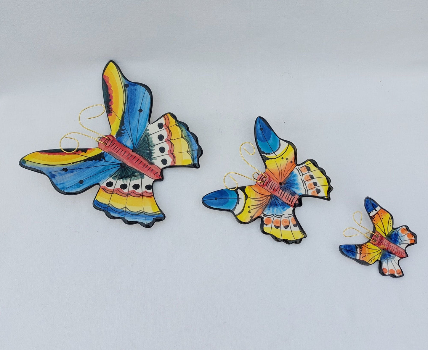Ceramic Butterfly Set | Decorative Butterfly | Hand painted ceramic butterfly| Butterfly wall decoration