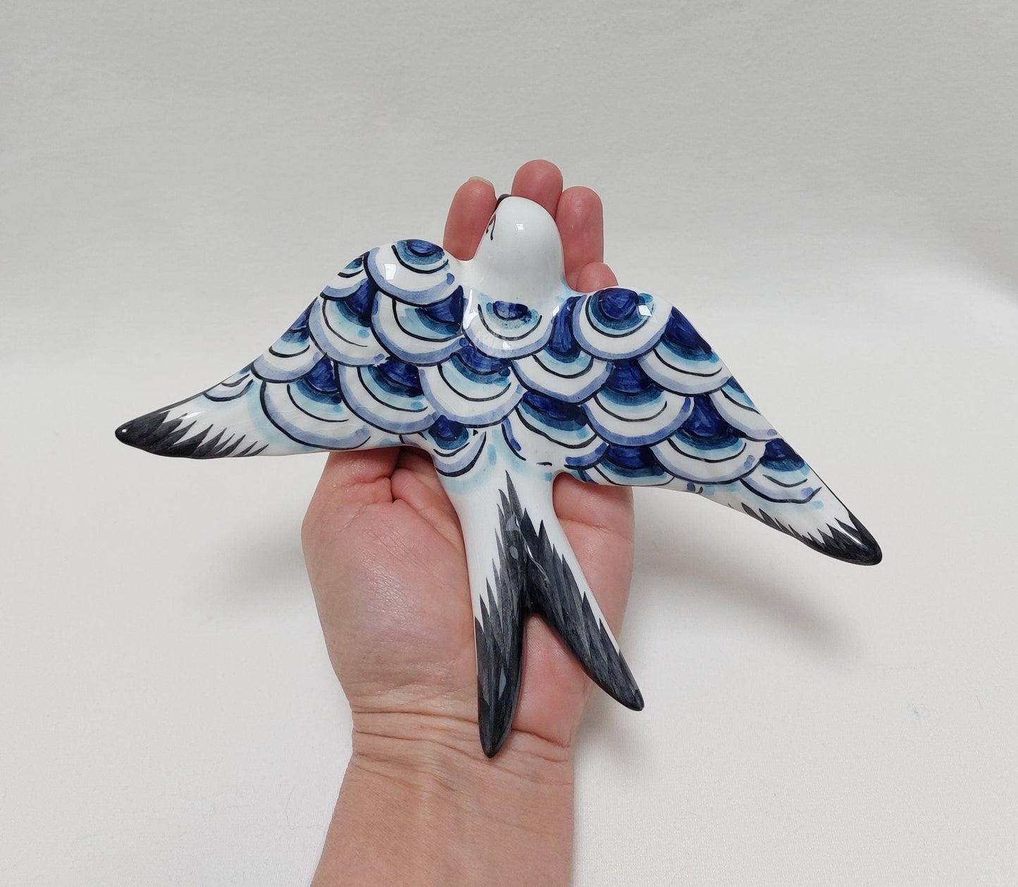 Ceramic swallow, Portuguese ceramic swallow, Portuguese ceramics, Ceramic Wall Decor , Hand painted ceramic swallows,