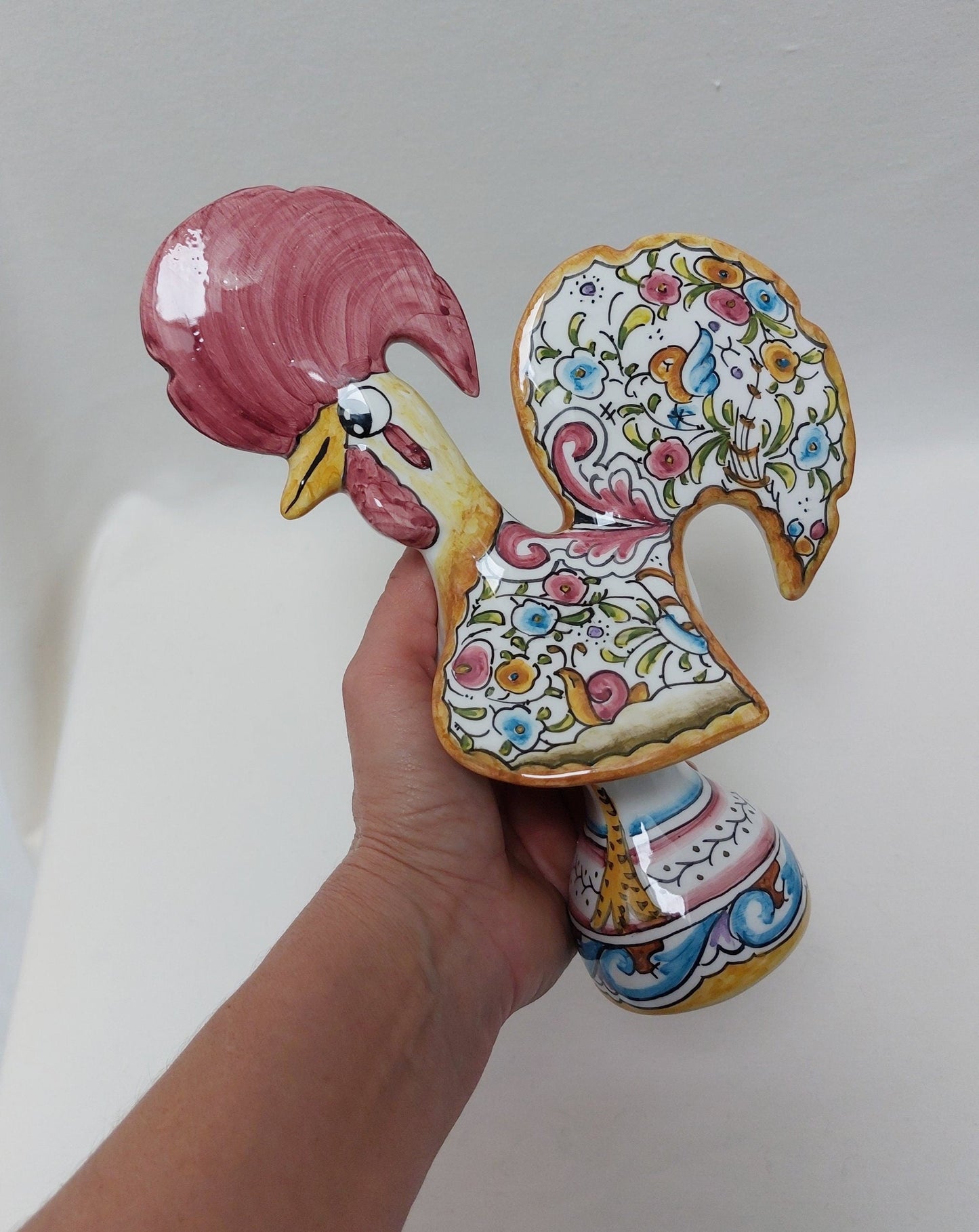 Portuguese Rooster | Barcelos Rooster | Hand Painted Ceramic Rooster | Singular Gift | Rustic Rooster | Multicolor Portuguese Rooster