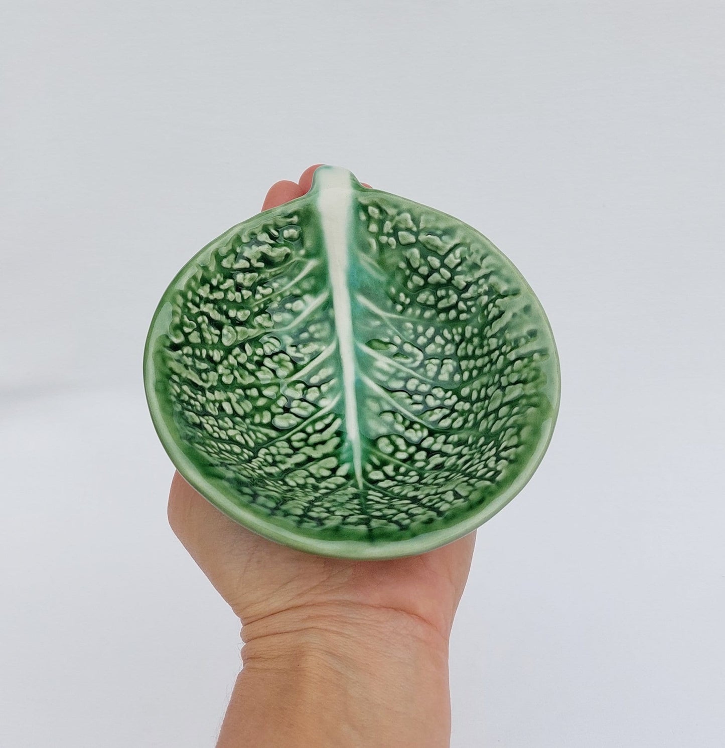 Sushi Soy Sauce bowl, Sauce bowl, Ceramic bowl for sauce, Ceramic bowl handmade pottery, Portuguese ceramics, Ceramic Cabbage leaf design