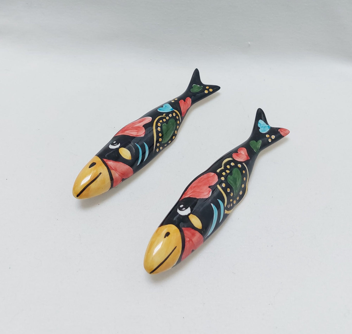 Hand Painted Ceramic Sardines, Portuguese Wall Decoration, Set of 3
