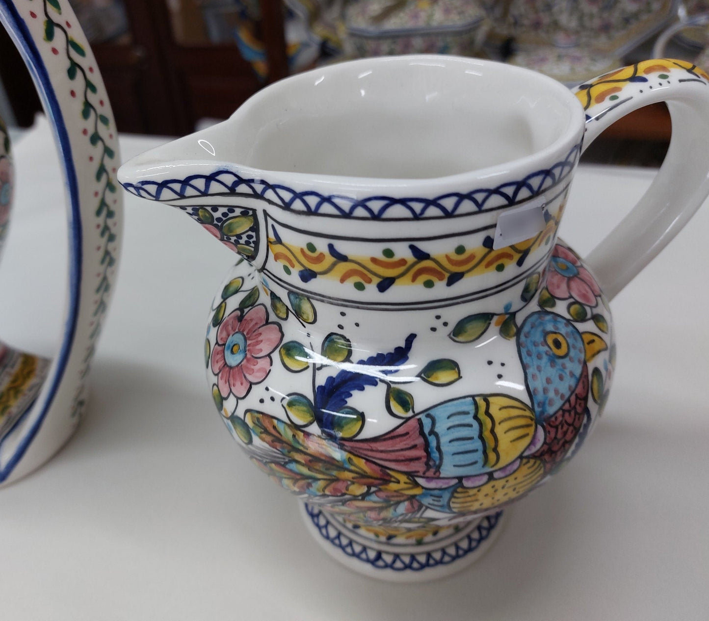 Ceramic water jug, Hand Painted Ceramic Jug, Wedding gift, Singular Gift, Wine ceramic jug, Portuguese Hand Painted Ceramic