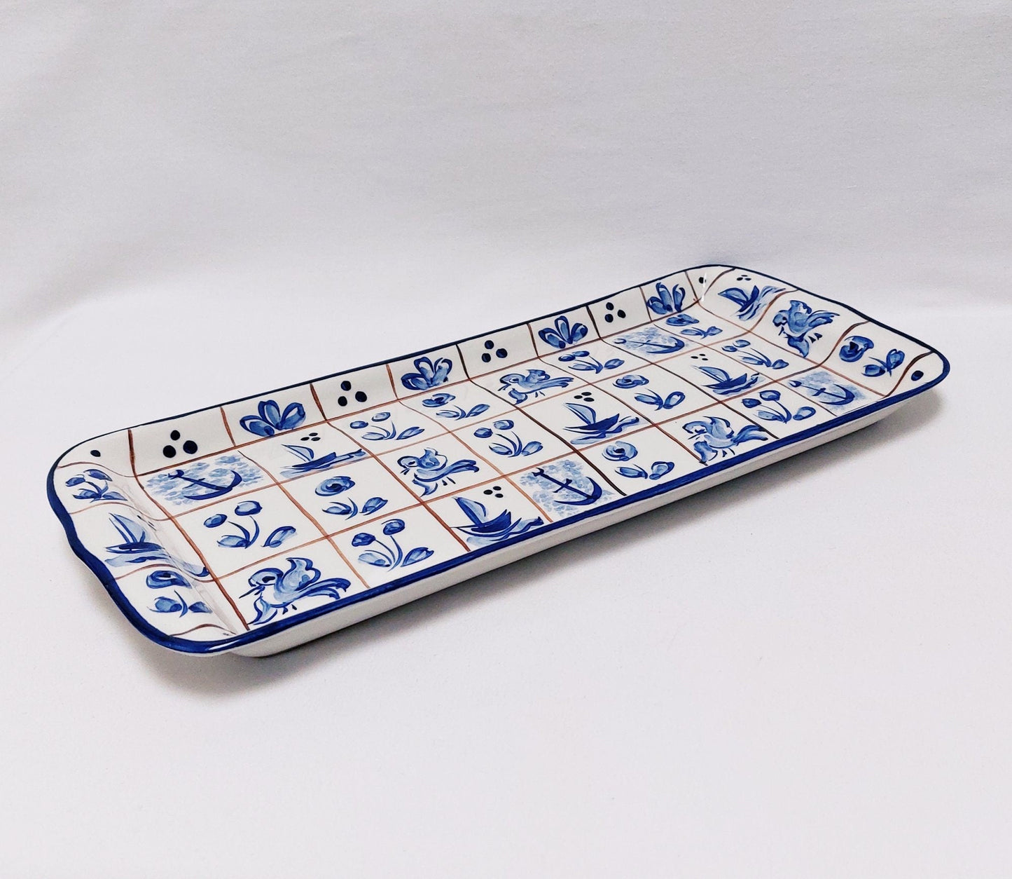 Appetizer Ceramic Tray | Cake Tary| Serving Tray | Rectangular Tray | Portuguese Dinnerware |