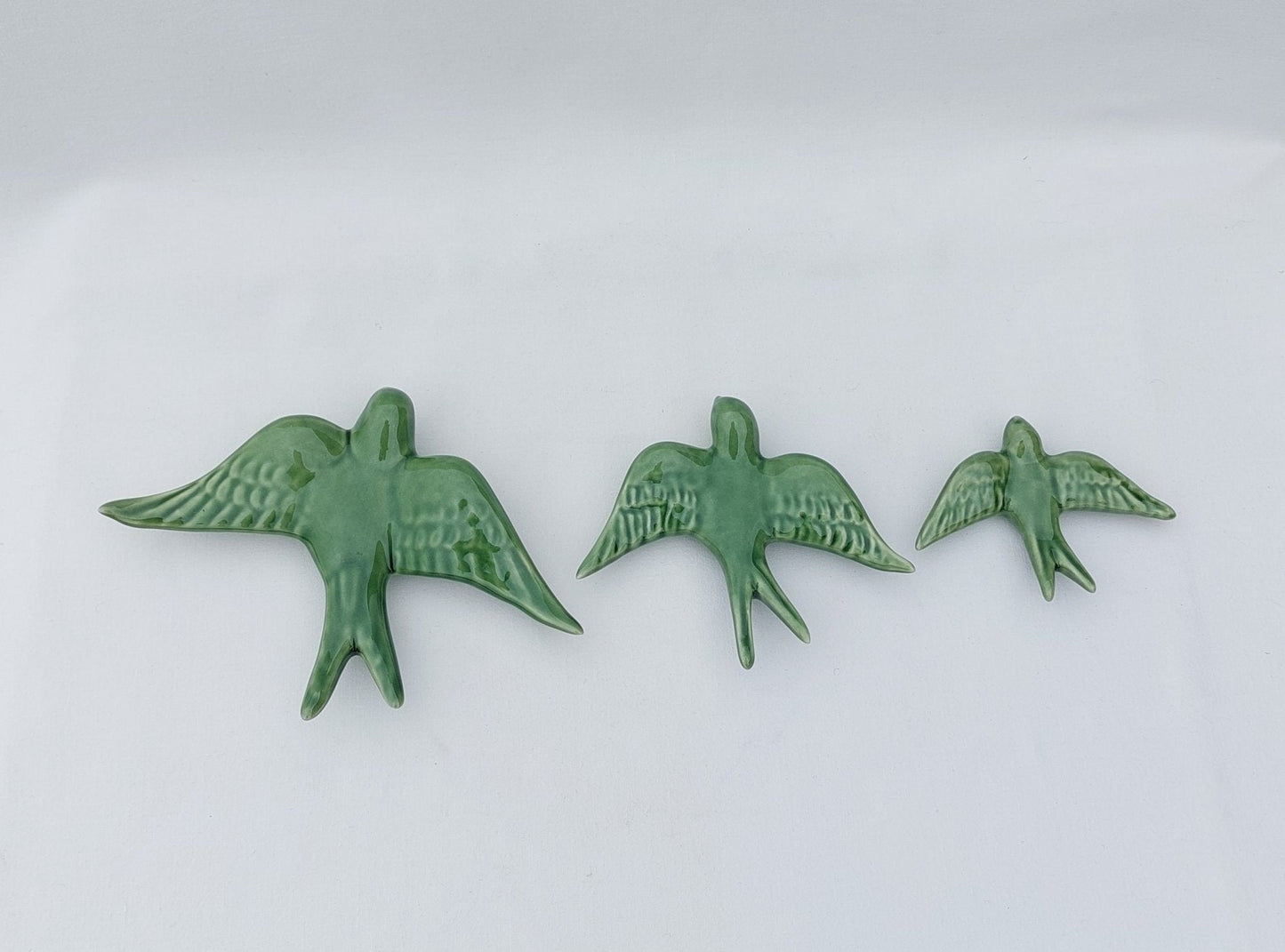 Ceramic Swallows Green Caldas
