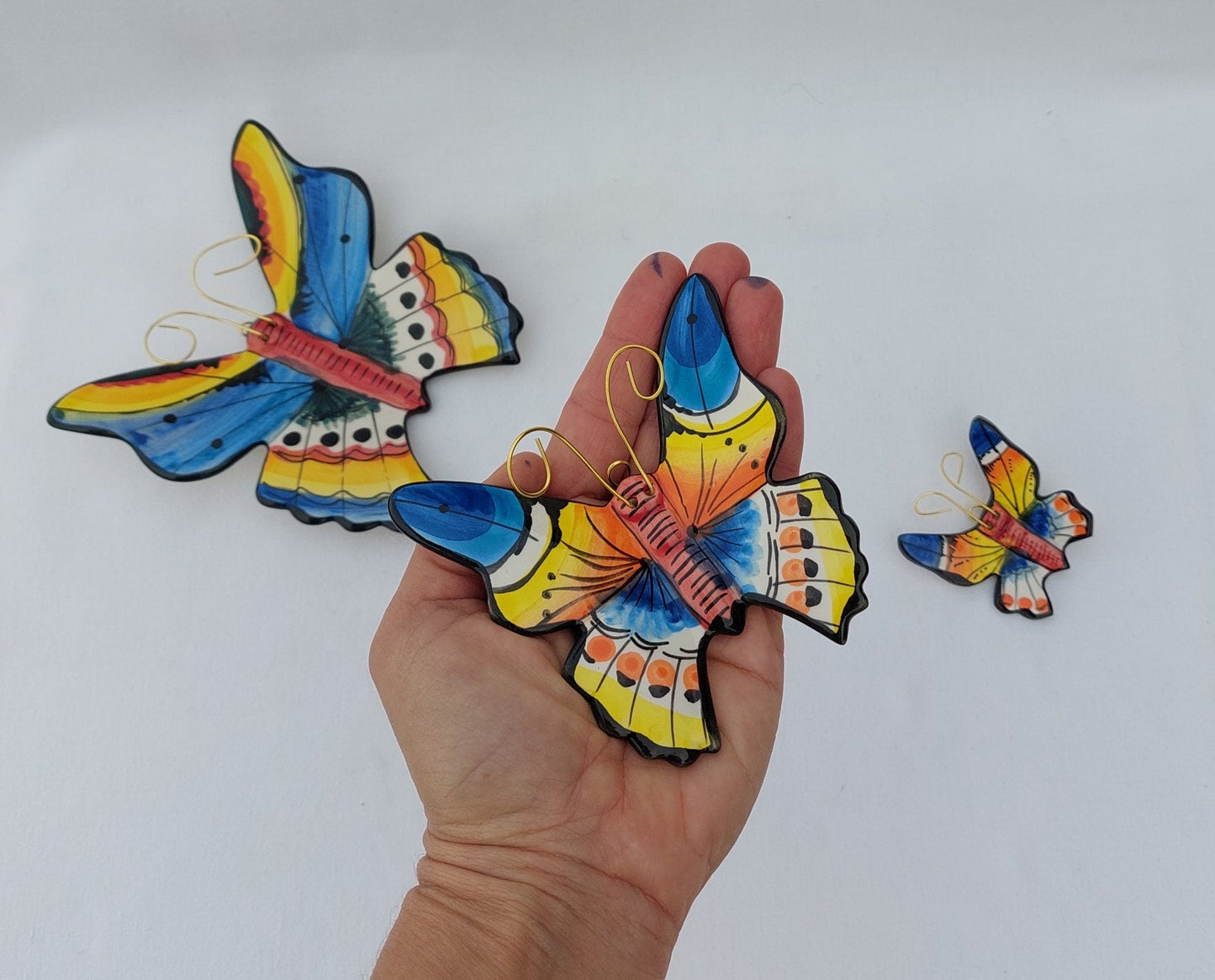 Ceramic Butterfly Set | Decorative Butterfly | Hand painted ceramic butterfly| Butterfly wall decoration
