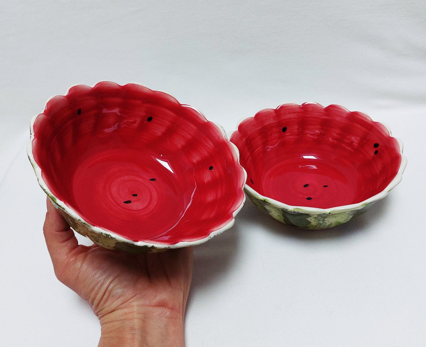 Set for 2 Ceramic Bowls, Valentines day gift, Bowl for soup, Bowl for Cereal, Ceramic Bowls set 4, Hand Painted Ceramic Bowls