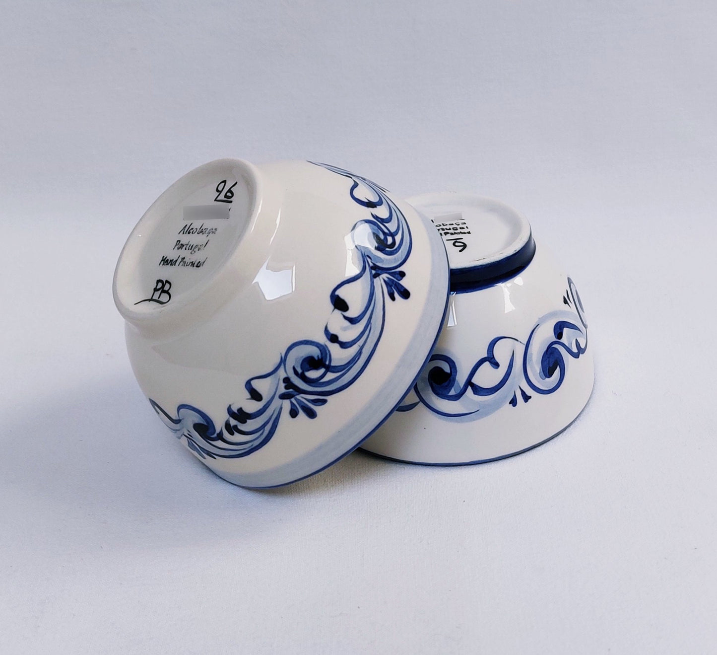 Hand-Painted Ceramic Sauce Bowl Set, Portuguese Pottery