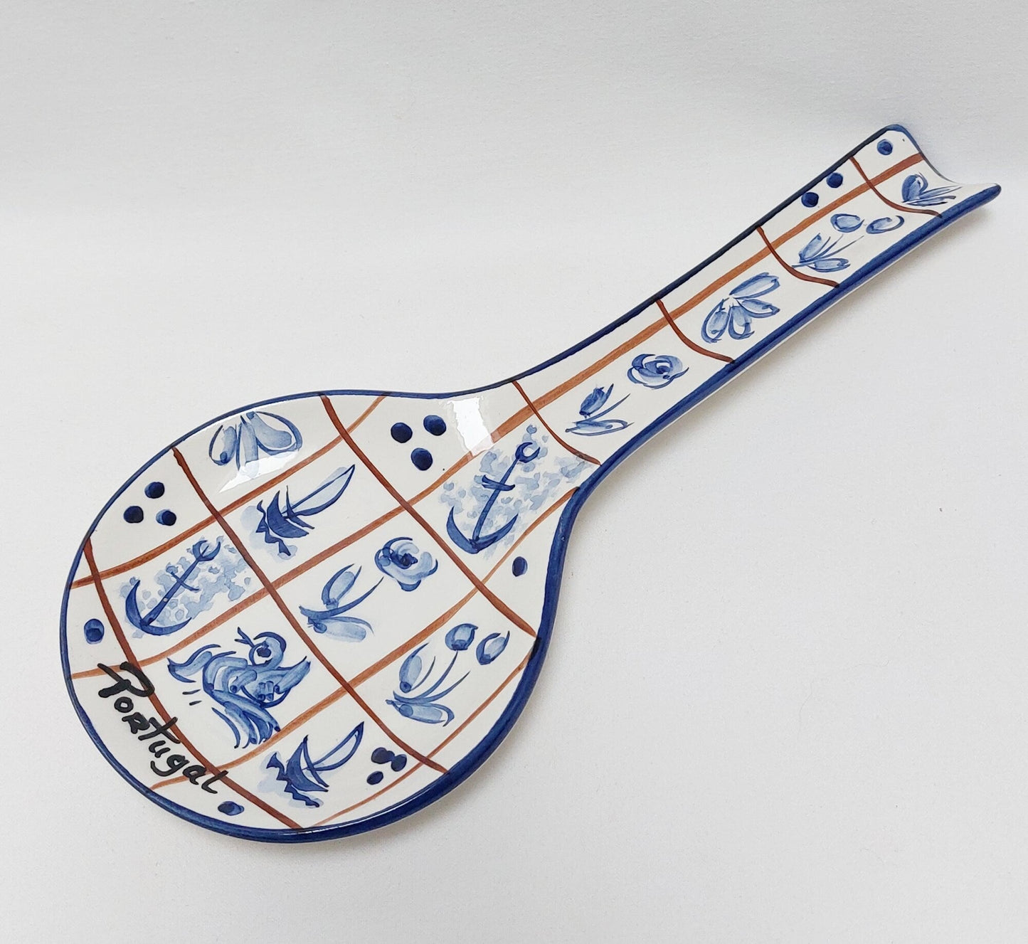 Ceramic Tile Spoon Rest| Traditional portuguese ceramic| Hand painted ceramic| Traditional ceramic for kitchen| Gifts for chefs