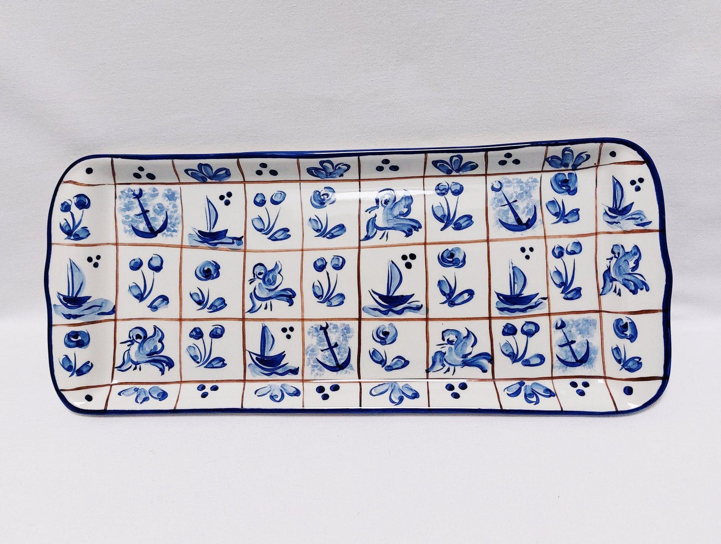 Appetizer Ceramic Tray | Cake Tary| Serving Tray | Rectangular Tray | Portuguese Dinnerware |