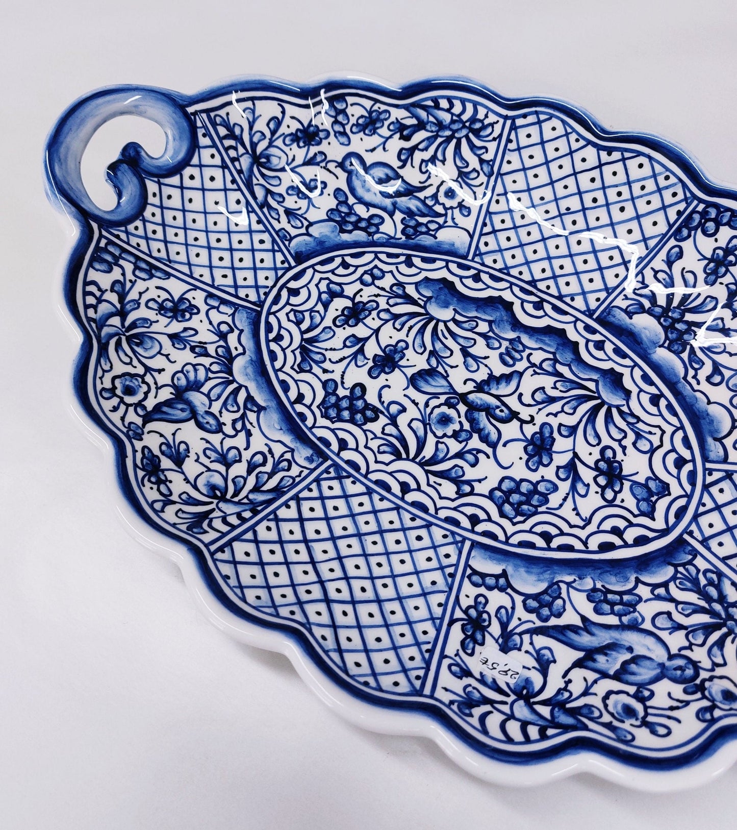 Decorative Tray| Coimbra Ceramics| Serving tray| Fruit tray| Oval ceramic tray| Portuguese hand painted ceramic