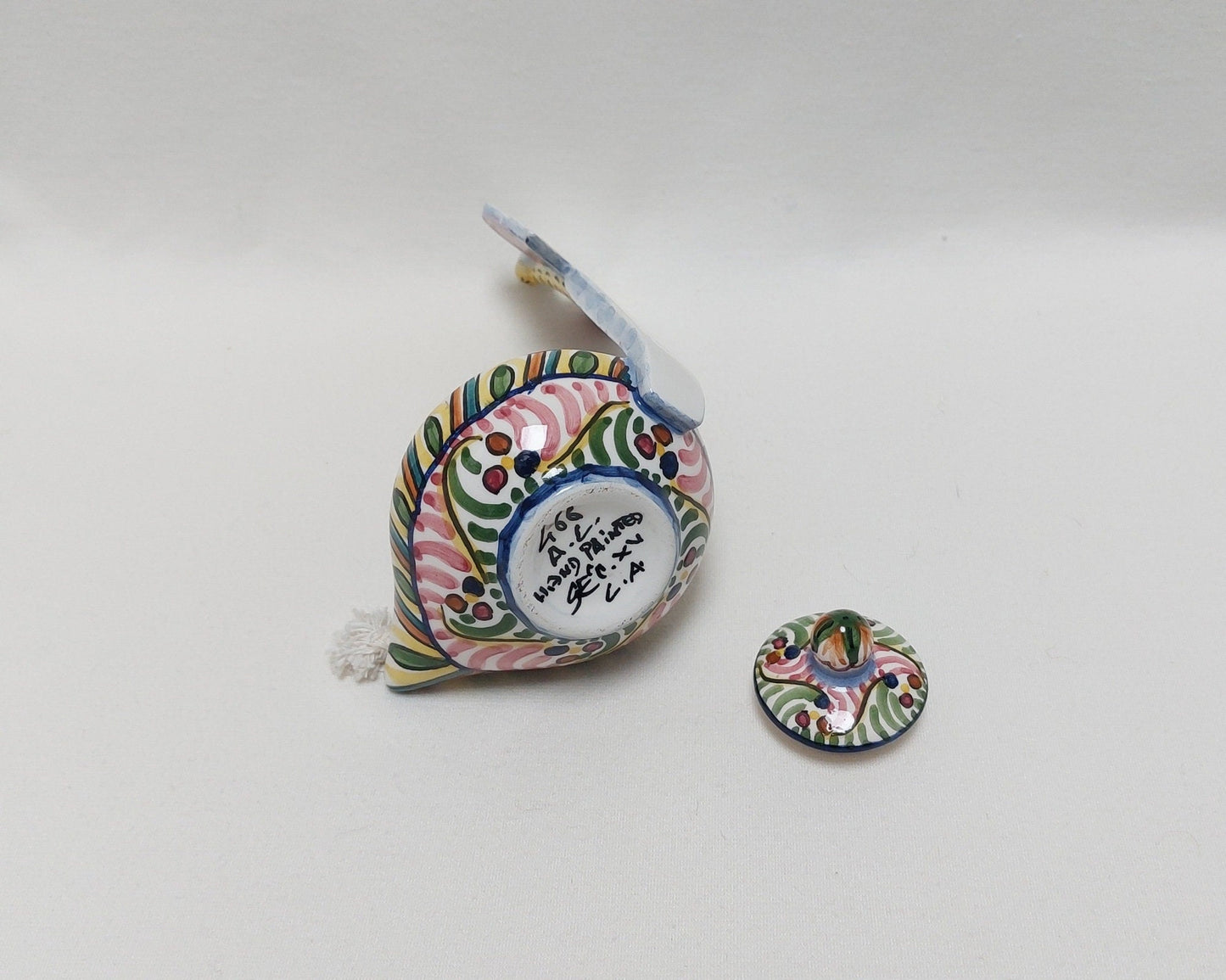 Ceramic oil lamp, Hand painted ceramic lamp, Decorative oil lamp,