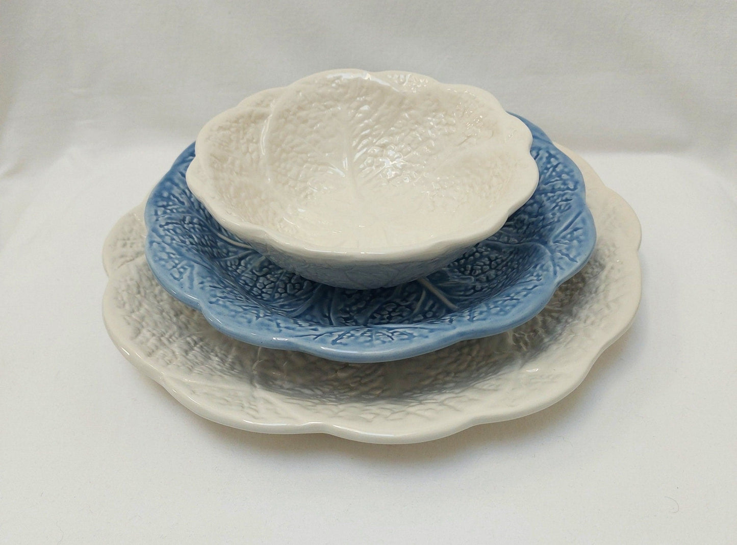 Set x6 Ceramic Plates, Ceramic Cabbage leaf design, Ceramic, Ceramic Plates, Handmade Porttery, Ceramic plate set for 6, Wedding Gift
