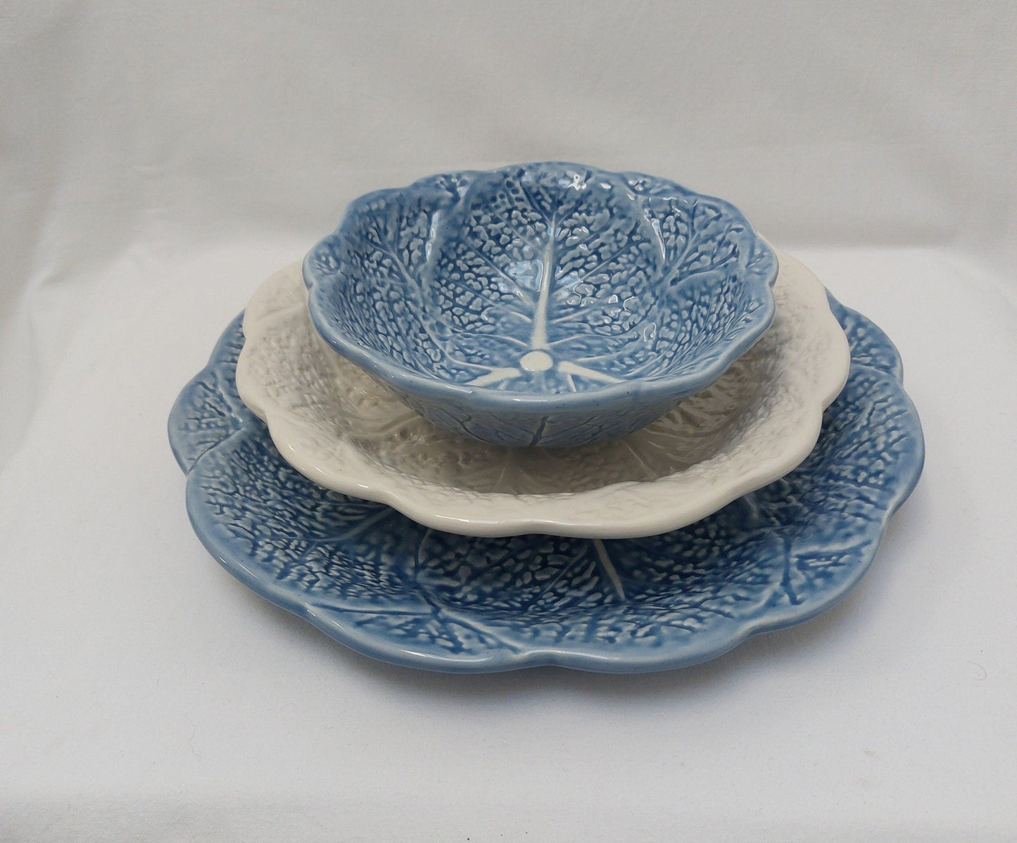 Set x6 Ceramic Plates, Ceramic Cabbage leaf design, Ceramic, Ceramic Plates, Handmade Porttery, Ceramic plate set for 6, Wedding Gift