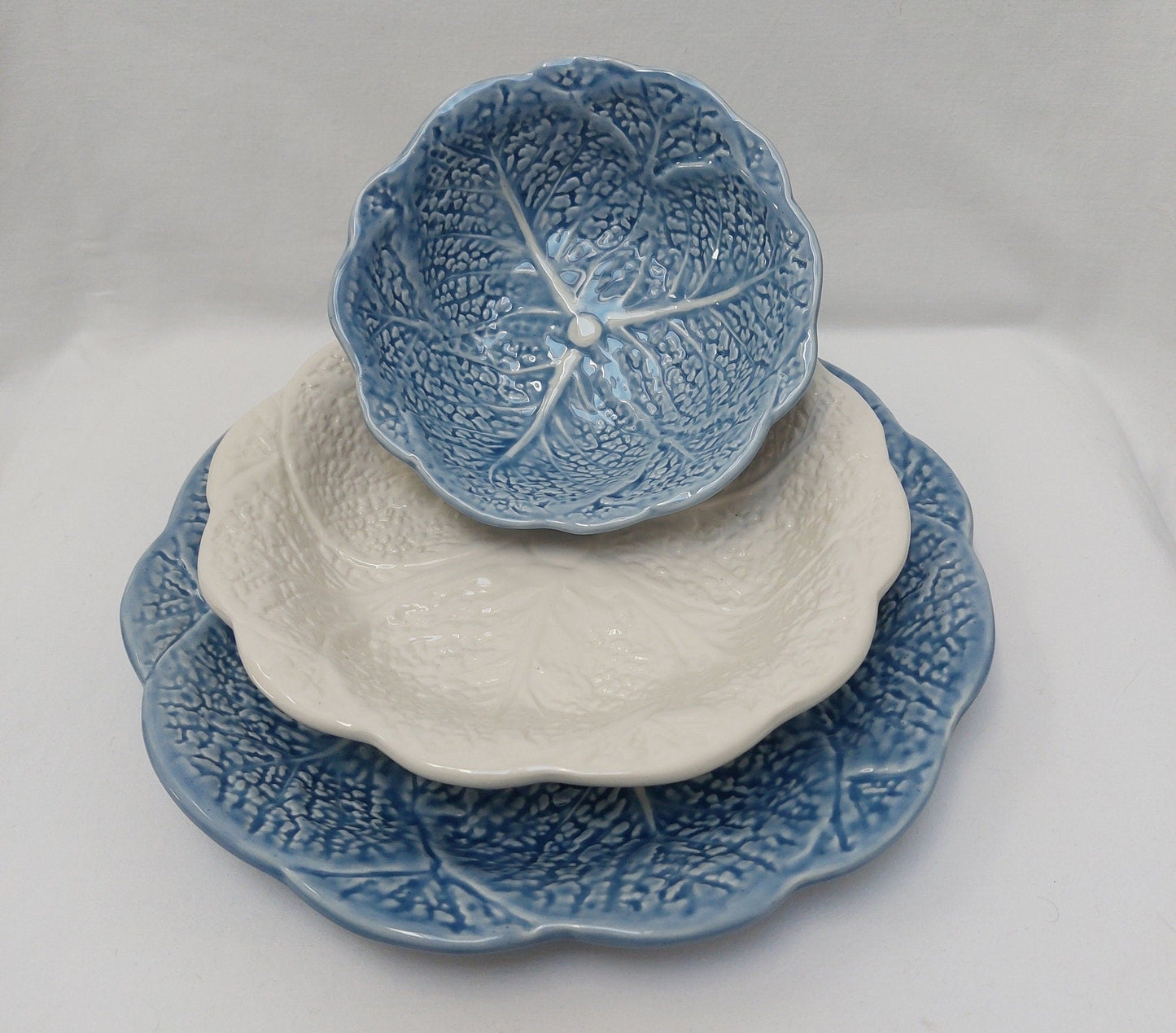 Set x6 Ceramic Plates, Ceramic Cabbage leaf design, Ceramic, Ceramic Plates, Handmade Porttery, Ceramic plate set for 6, Wedding Gift
