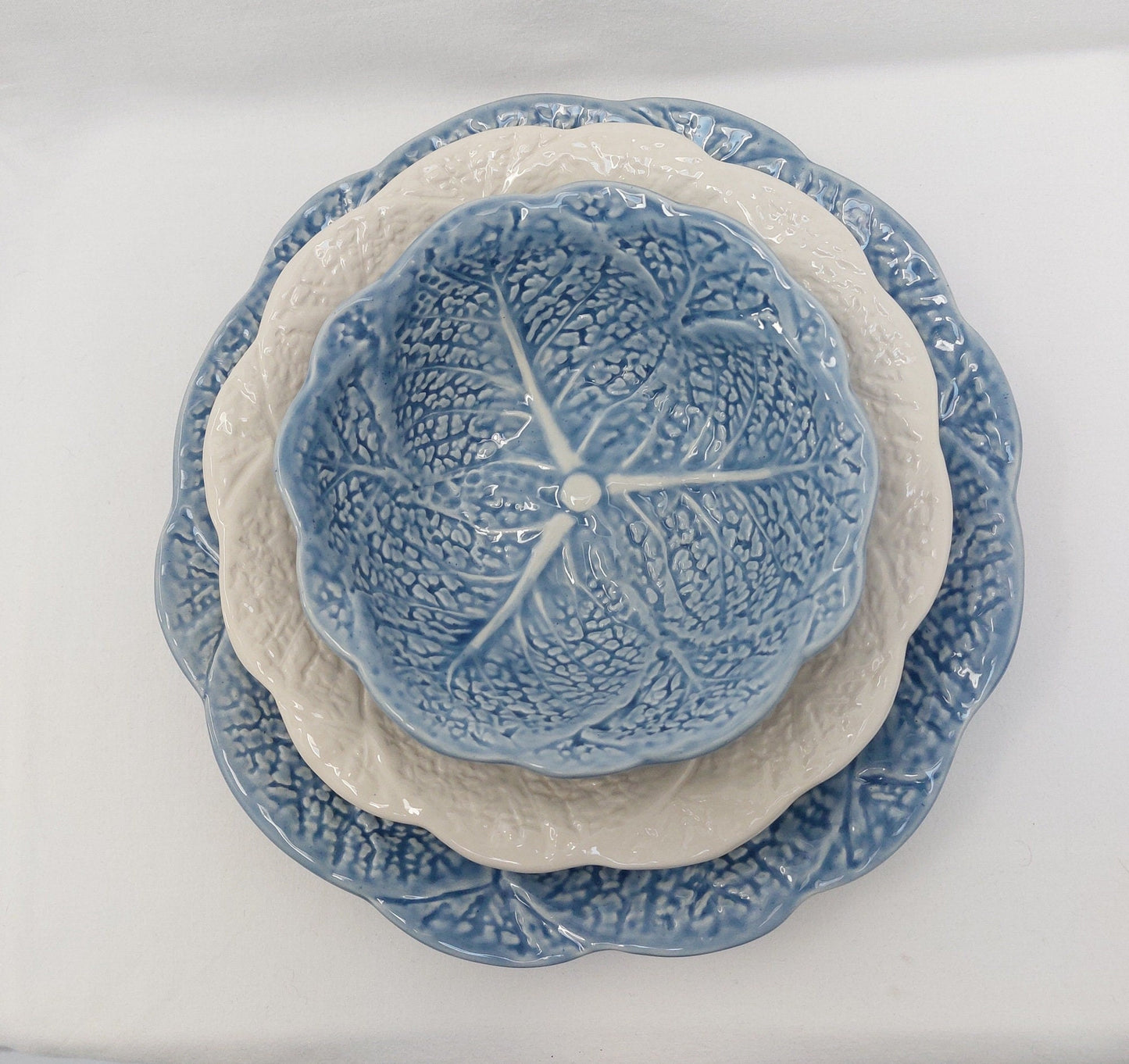 Set x6 Ceramic Plates, Ceramic Cabbage leaf design, Ceramic, Ceramic Plates, Handmade Porttery, Ceramic plate set for 6, Wedding Gift