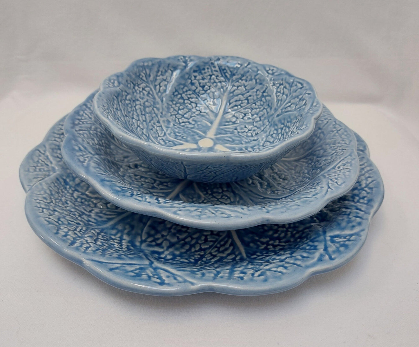 Set x6 Ceramic Plates, Ceramic Cabbage leaf design, Handmade Porttery, Ceramic plate set for 6, Wedding Gift