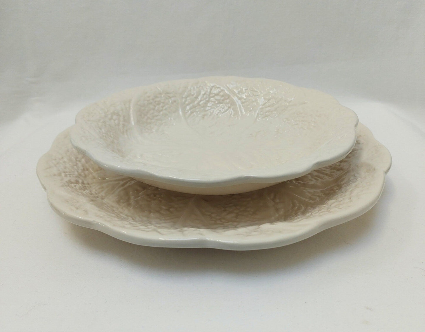 Set x6 Ceramic Plates, Ceramic Cabbage leaf design, Ceramic, Ceramic Plates, Handmade Porttery, Ceramic plate set for 6, Wedding Gift