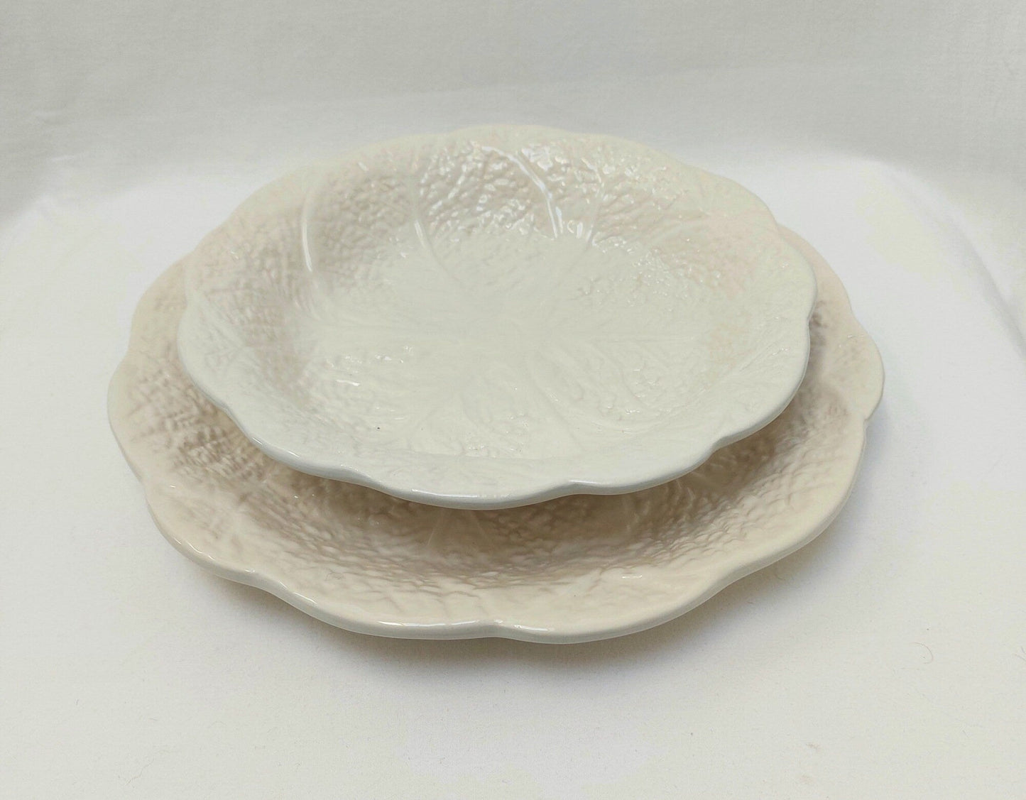 Set x6 Ceramic Plates, Ceramic Cabbage leaf design, Ceramic, Ceramic Plates, Handmade Porttery, Ceramic plate set for 6, Wedding Gift