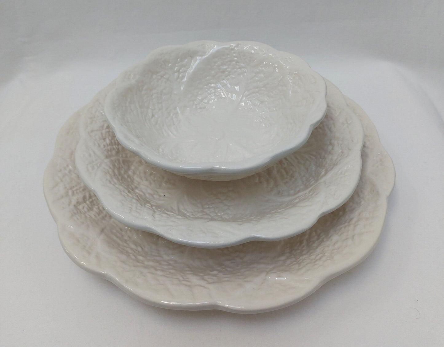 Set x6 Ceramic Plates, Ceramic Cabbage leaf design, Ceramic, Ceramic Plates, Handmade Porttery, Ceramic plate set for 6, Wedding Gift