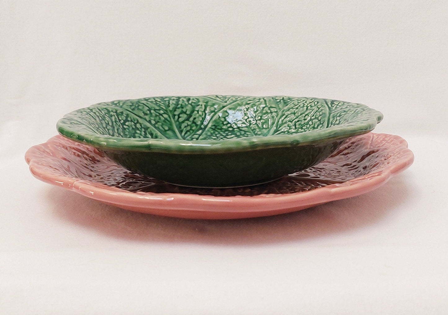 Set x6 Ceramic Plates, Ceramic Cabbage leaf design, Ceramic, Ceramic Plates, Handmade Porttery, Ceramic plate set for 6, Wedding Gift