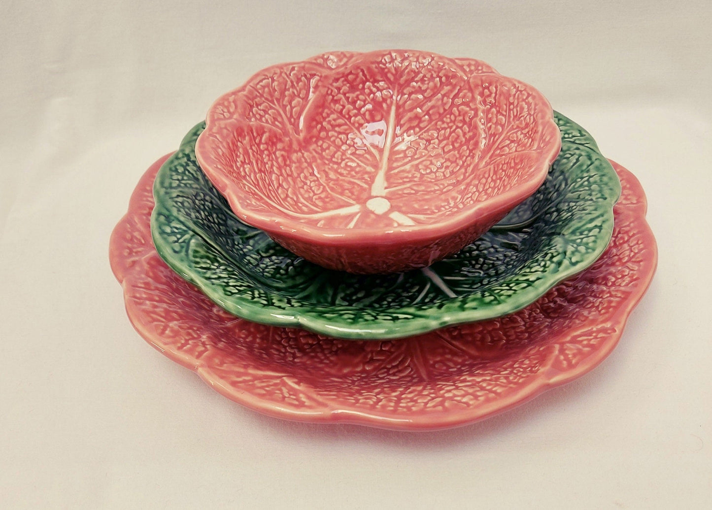 Set x6 Ceramic Plates, Ceramic Cabbage leaf design, Ceramic, Ceramic Plates, Handmade Porttery, Ceramic plate set for 6, Wedding Gift