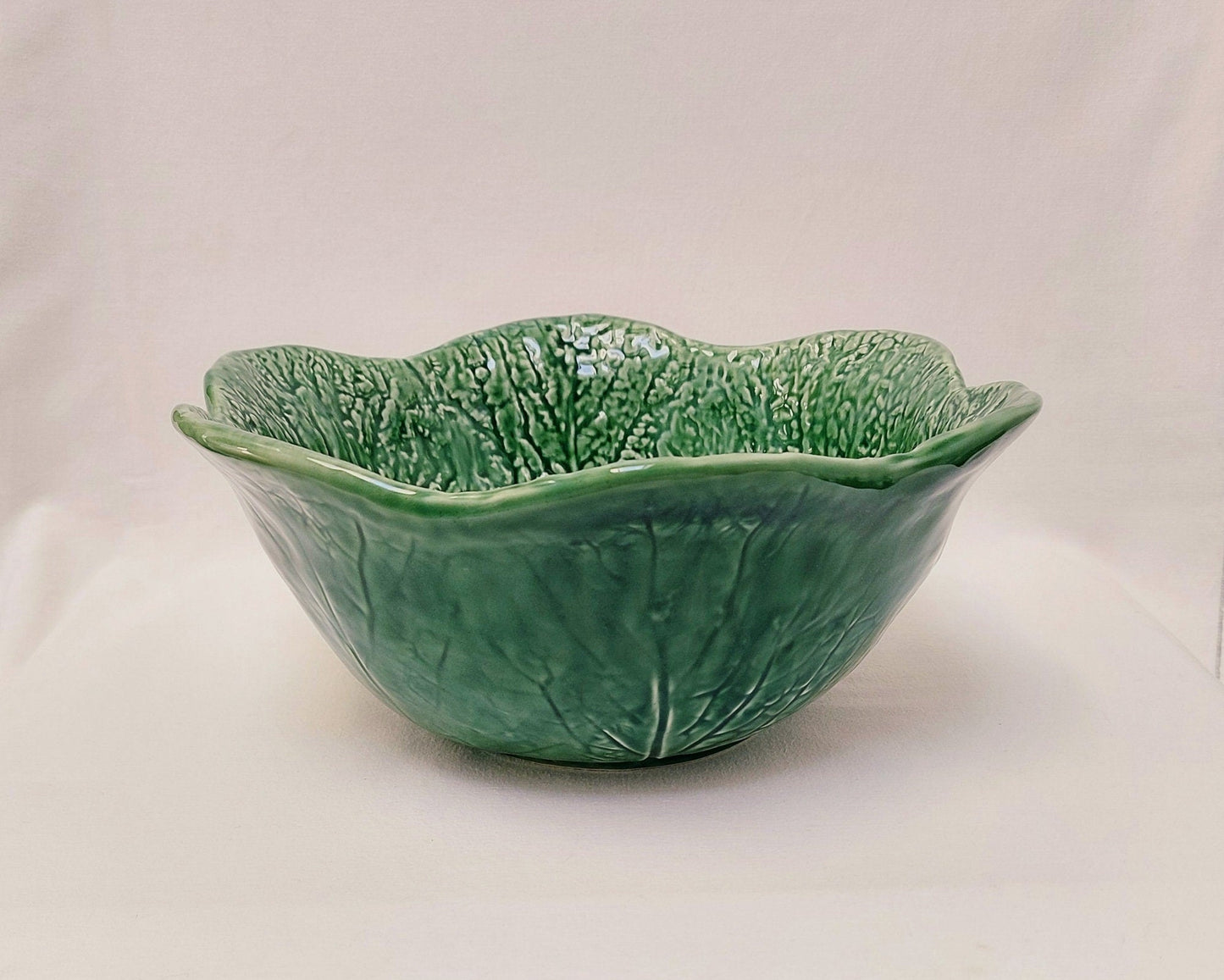Cabbage salad bowl, Ceramic Cabbage leaf design, Large ceramic salad bowl, wedding gift