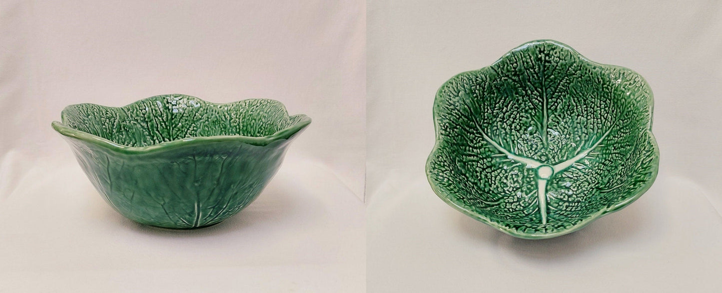 Cabbage salad bowl, Ceramic Cabbage leaf design, Large ceramic salad bowl, wedding gift