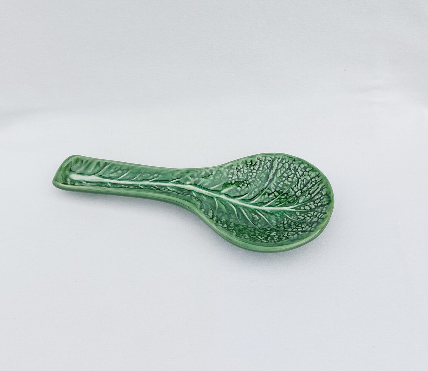 Ceramic Spoon Rest|Ceramic Cabbage leaf design | Traditional portuguese ceramic| Traditional ceramic for kitchen| Gifts for chefs