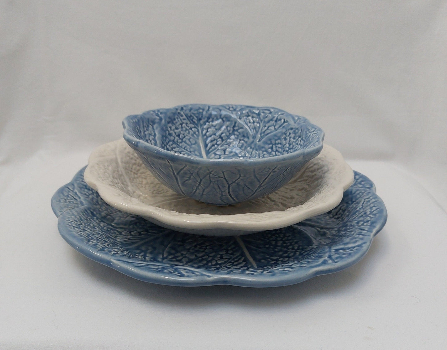 Set x6 Ceramic Plates, Ceramic Cabbage leaf design, Ceramic, Ceramic Plates, Handmade Porttery, Ceramic plate set for 6, Wedding Gift
