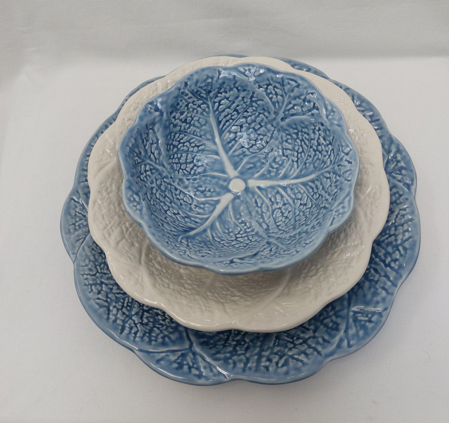 Set x6 Ceramic Plates, Ceramic Cabbage leaf design, Ceramic, Ceramic Plates, Handmade Porttery, Ceramic plate set for 6, Wedding Gift