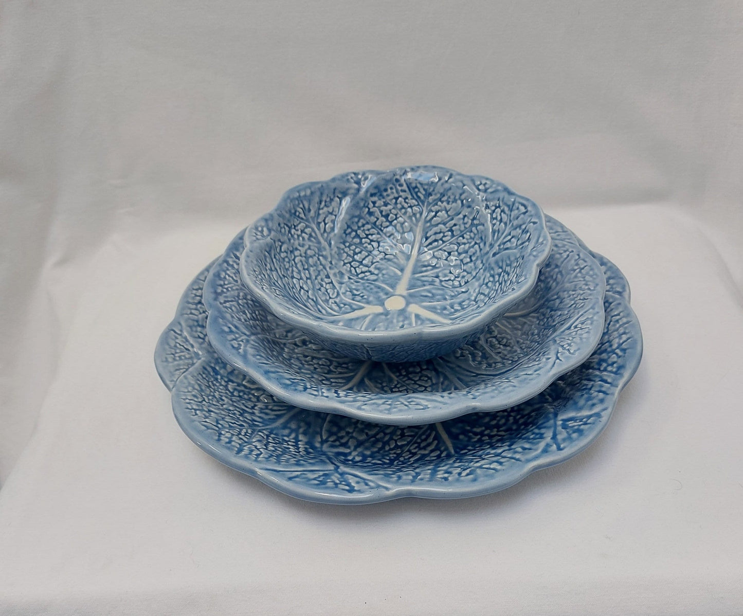Set x6 Ceramic Plates, Ceramic Cabbage leaf design, Handmade Porttery, Ceramic plate set for 6, Wedding Gift