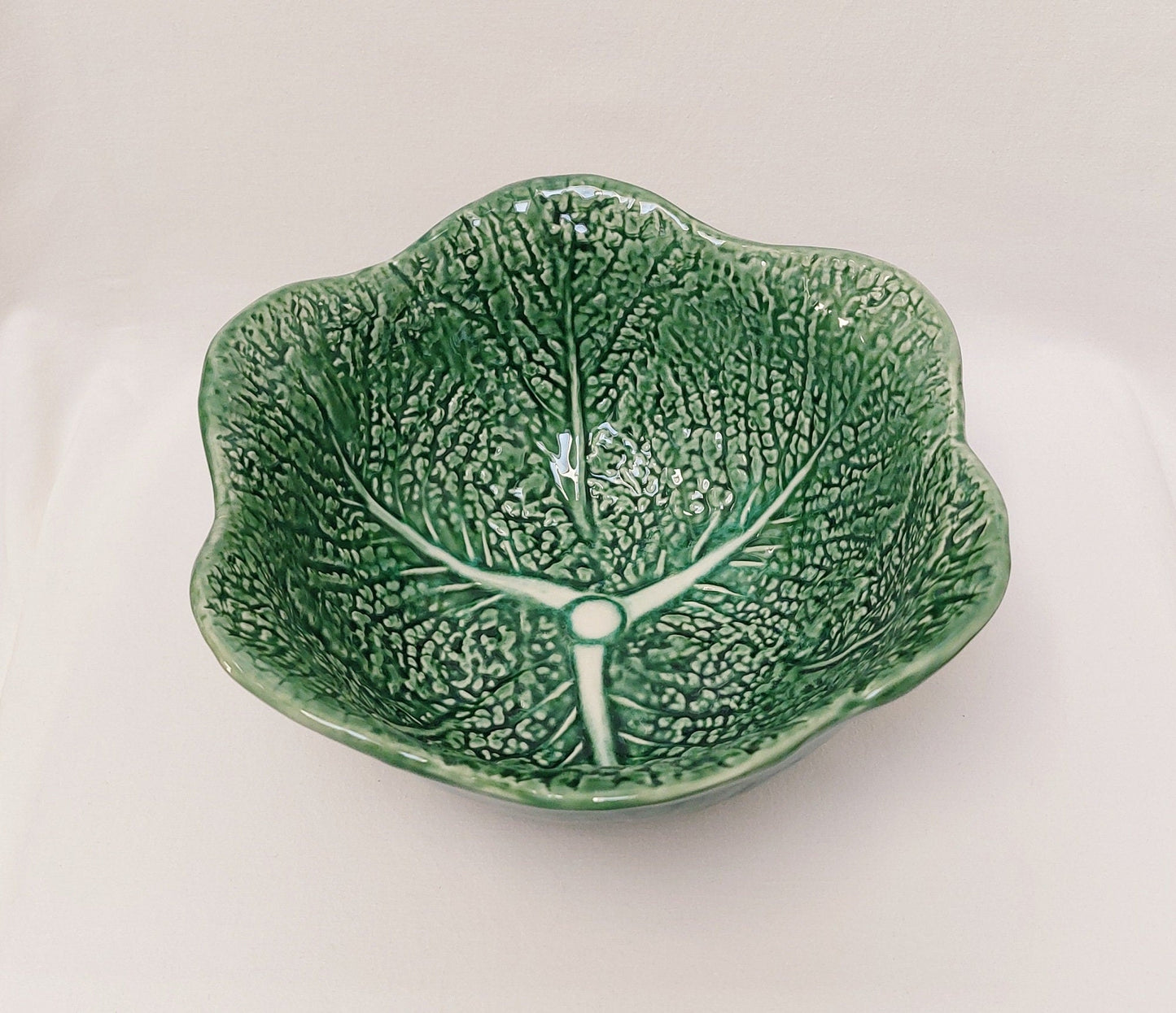 Cabbage salad bowl, Ceramic Cabbage leaf design, Large ceramic salad bowl, wedding gift