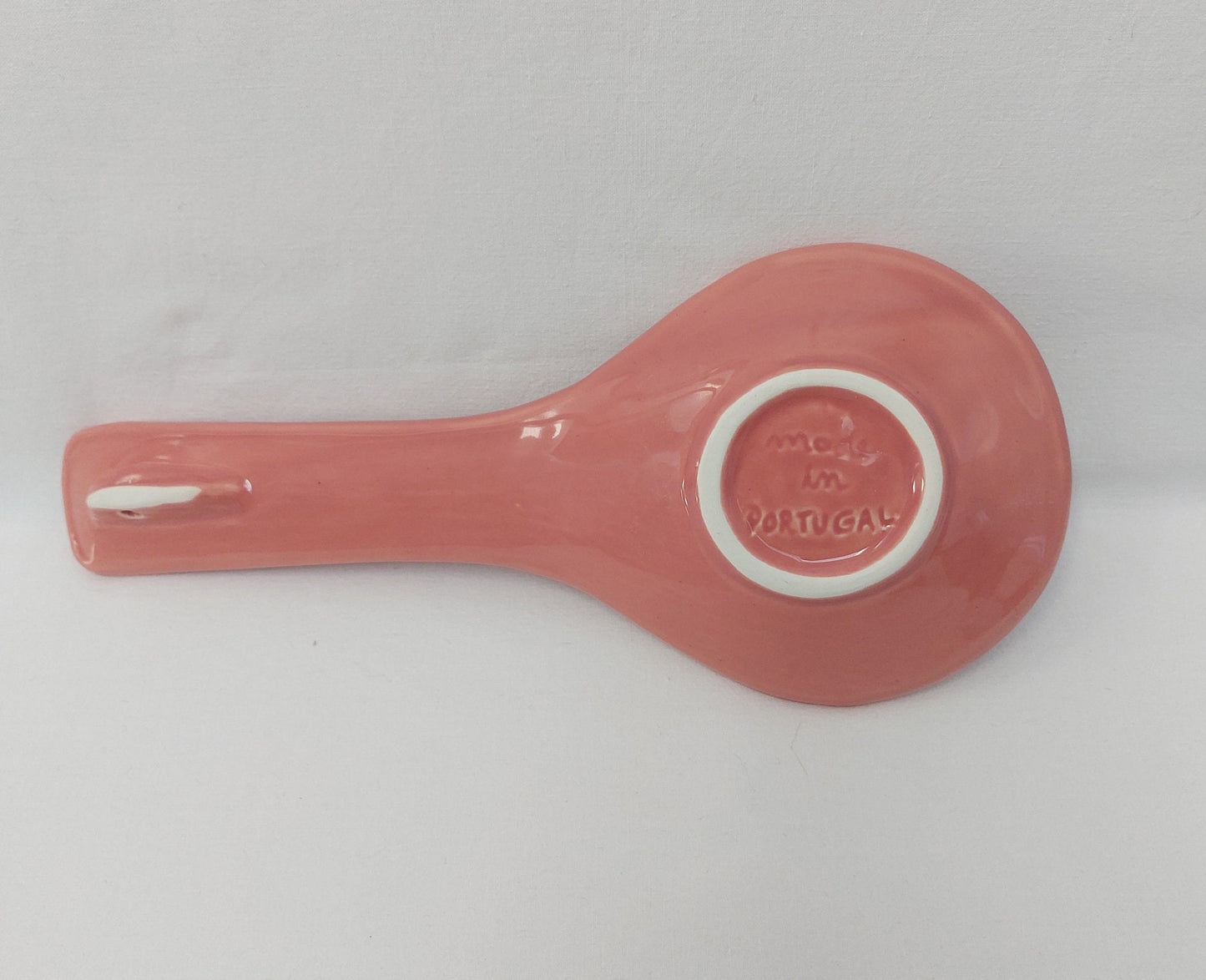 Hand-Painted Ceramic Spoon Rest: Portuguese Cabbage Leaf Design