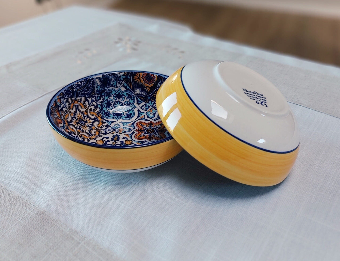 Set for 2 Ceramic Bowls, Valentines day gift, Bowl for soup, Bowl for Cereal, Ceramic Bowls set, Ceramic Tile Bowls